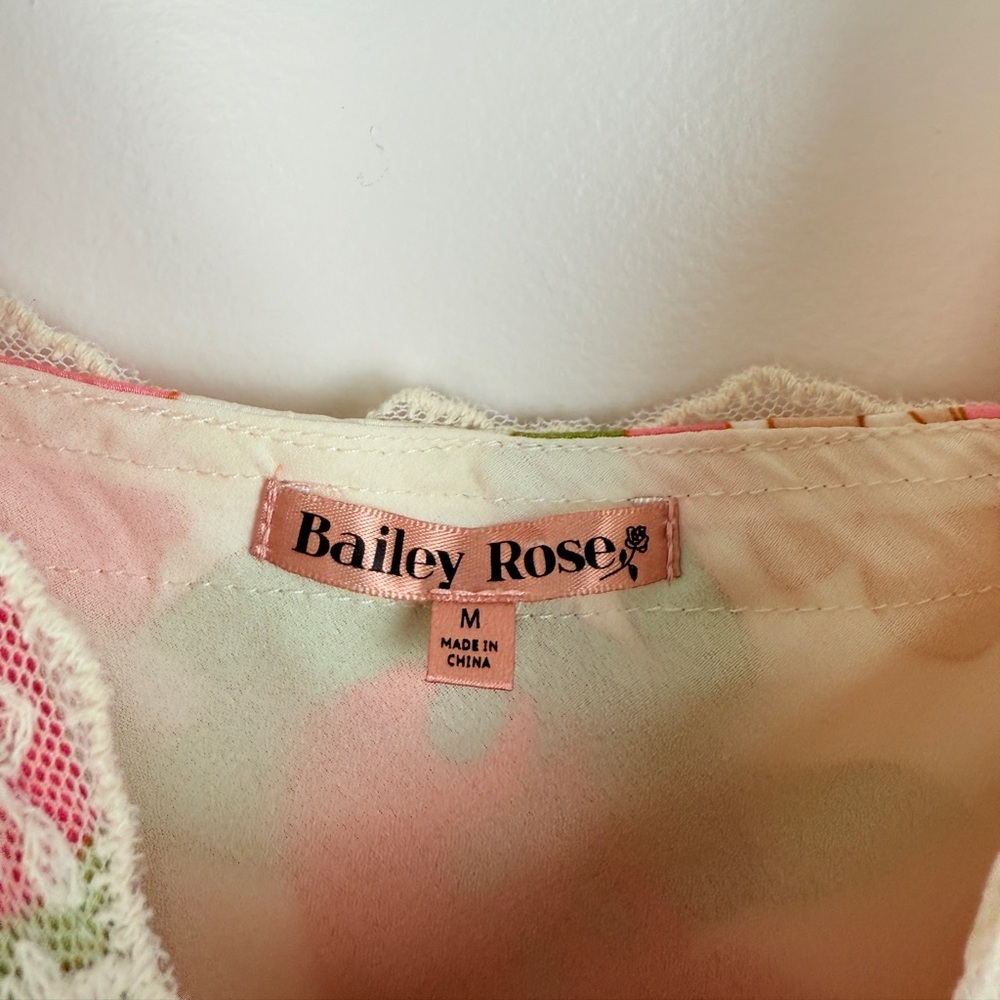 Bailey Rose Floral Maxi Slip Dress Lace Trim Cottagecore Boho Summer - Picture 10 of 10